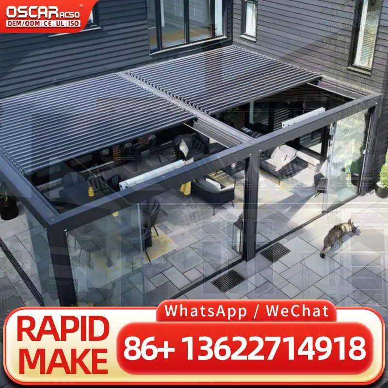 Bioclimatic Waterproof Louvered Roof Patio Pergola for Outdoor Backyard Garden pergolas