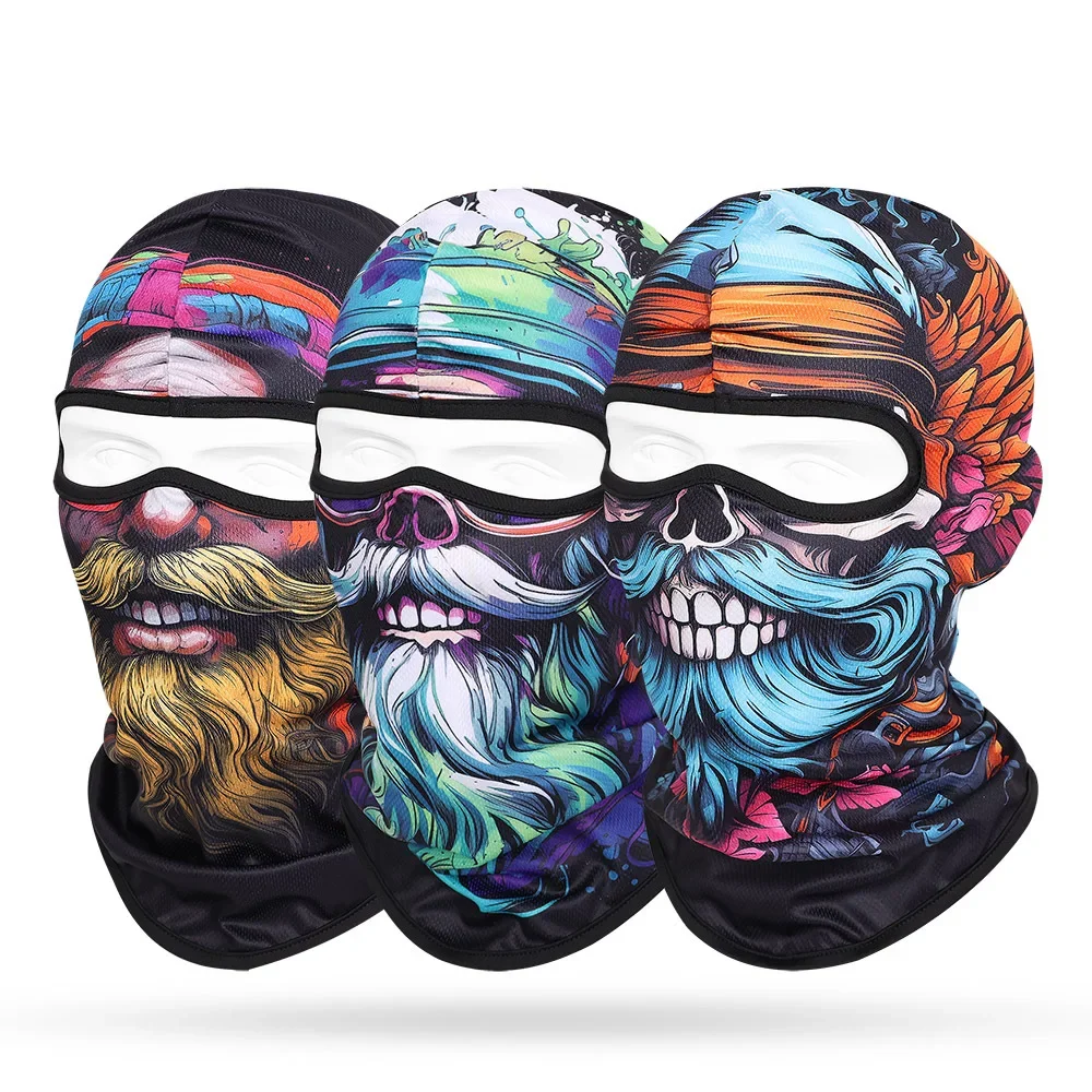 Breathable Beard Balaclava for Men, Dry Quick, Anti-UV Bandana, Full Face Hat Scarf, Hiking, Camping, Hunting, Fishing, Biker Ca