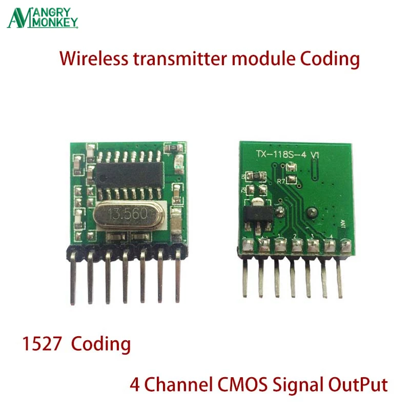 5 pezzi 433 Mhz Supereterodina RF wireless modulo trasmettitore 1527 Codifica EV1527 Codice a livello di tensione 3V-24V Per Il controllo Remoto