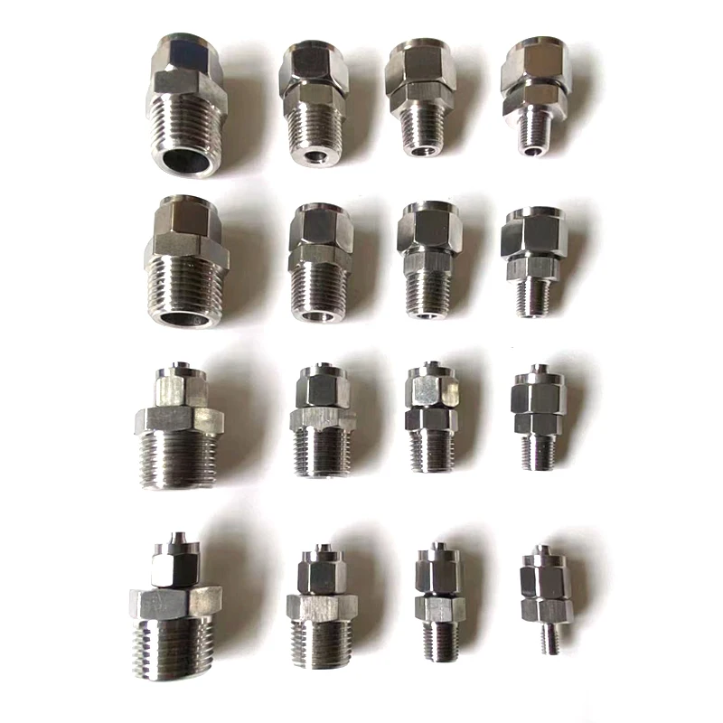 

304 Stainless Steel Pneumatic Hose Fitting Air Tube Connector 1/8 1/4 3/8 1/2 BSP Thread Quick Release Pipe Fittings