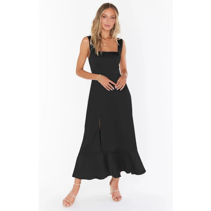 Vestidos 2025 mujer verano elegante moda viajero vestido dividido faldas Y2K ropa de mujer