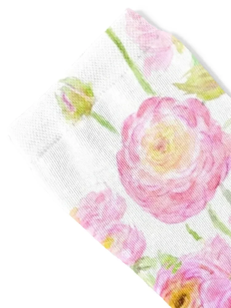 pink ranunculus buttercup field Socks gym basketball valentine gift ideas Man Socks Women's