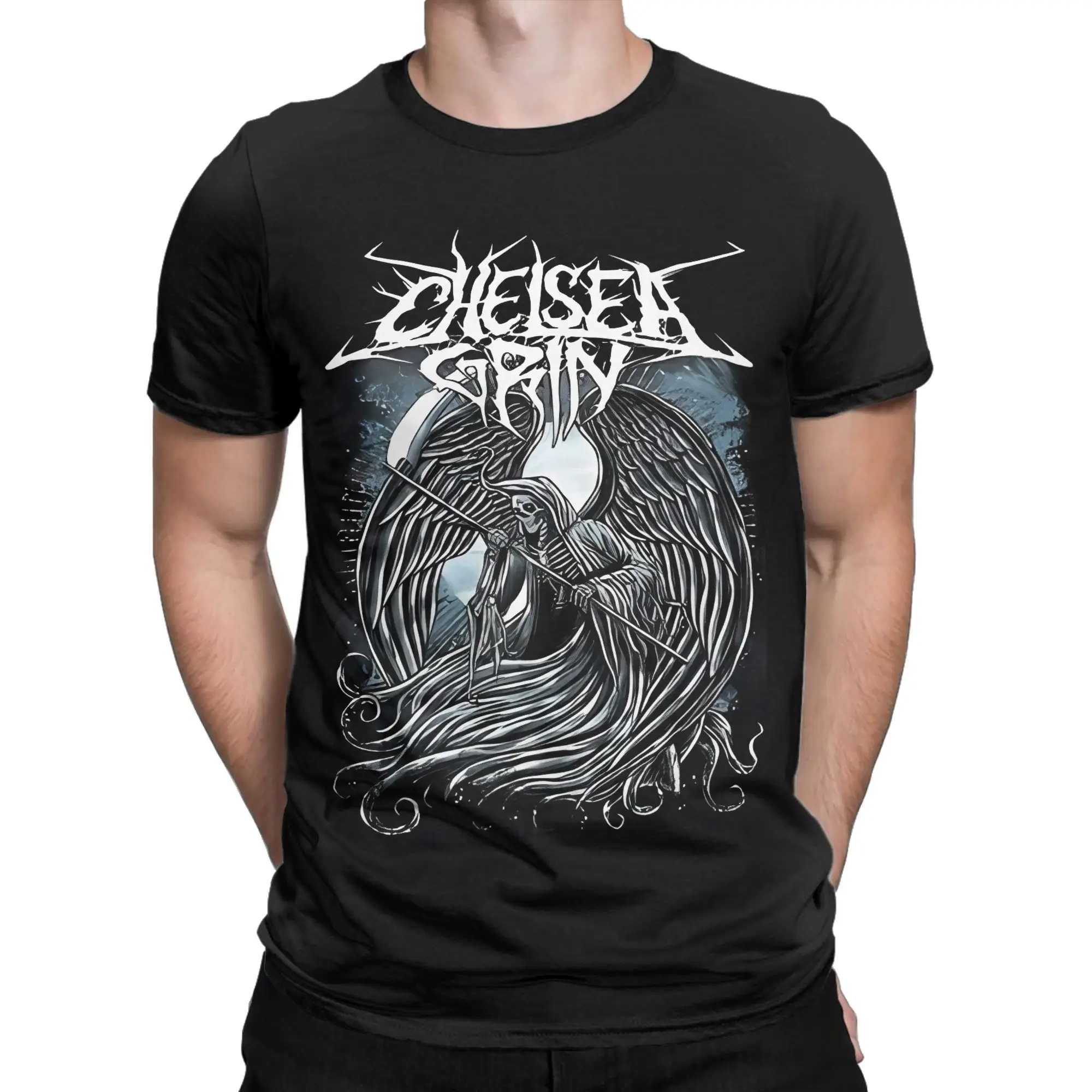Top Design Bath Mat Funny Graphic 100% Cotton T-Shirt Chelsea Grin Tees Tops For Men