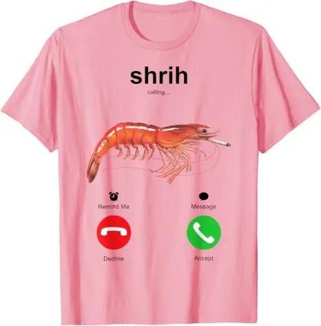 Shrih Calling Smoking Shrimp Lustiges Meeresfrüchte-Meme-T-Shirt Y2k Meeresfrüchte-Liebhaber, Krebstier-Fans Persönlichkeits-Sarkasmus-Sprücher-T-Shirt – Detail 8