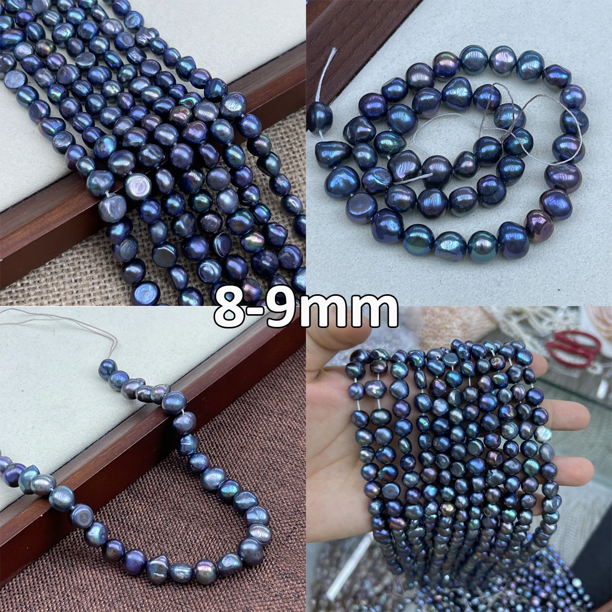 

Black 8-9mm Irregularly Shaped Natural Freshwater Pearl Loose Beads for Jewelry Making Supplies DIY Necklace Bracelet Accessory