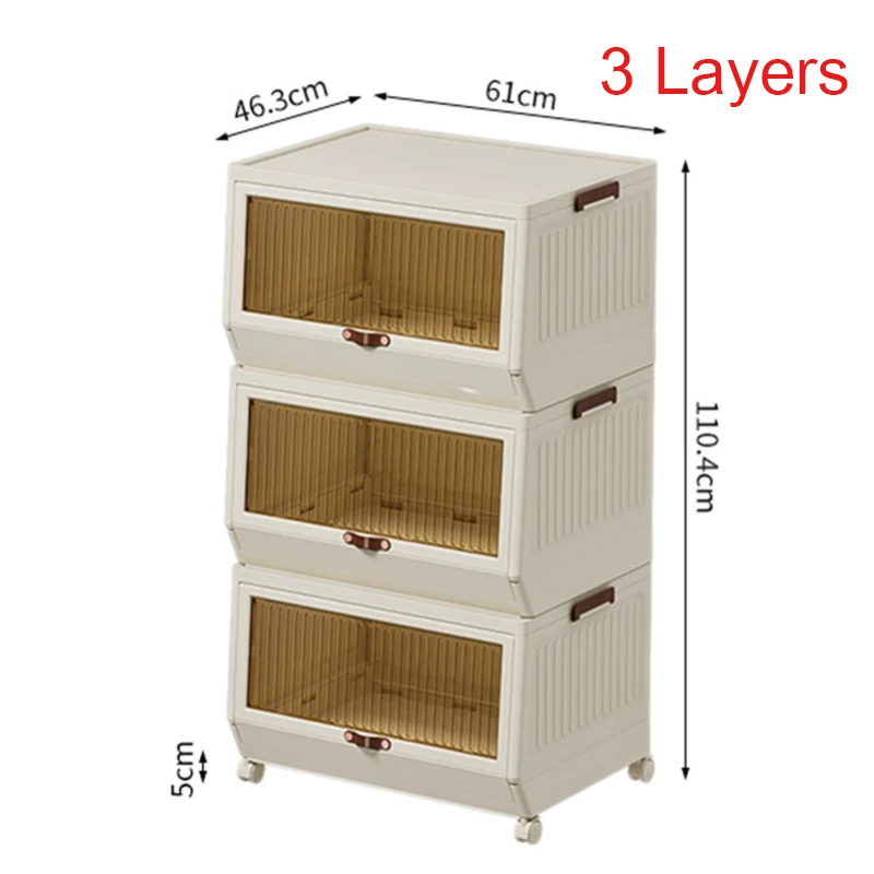 뚜껑이 달린 1/3 레이어 보관함, 바퀴가 달린 접이식 보관 용기, 옷장용 옷장 정리함