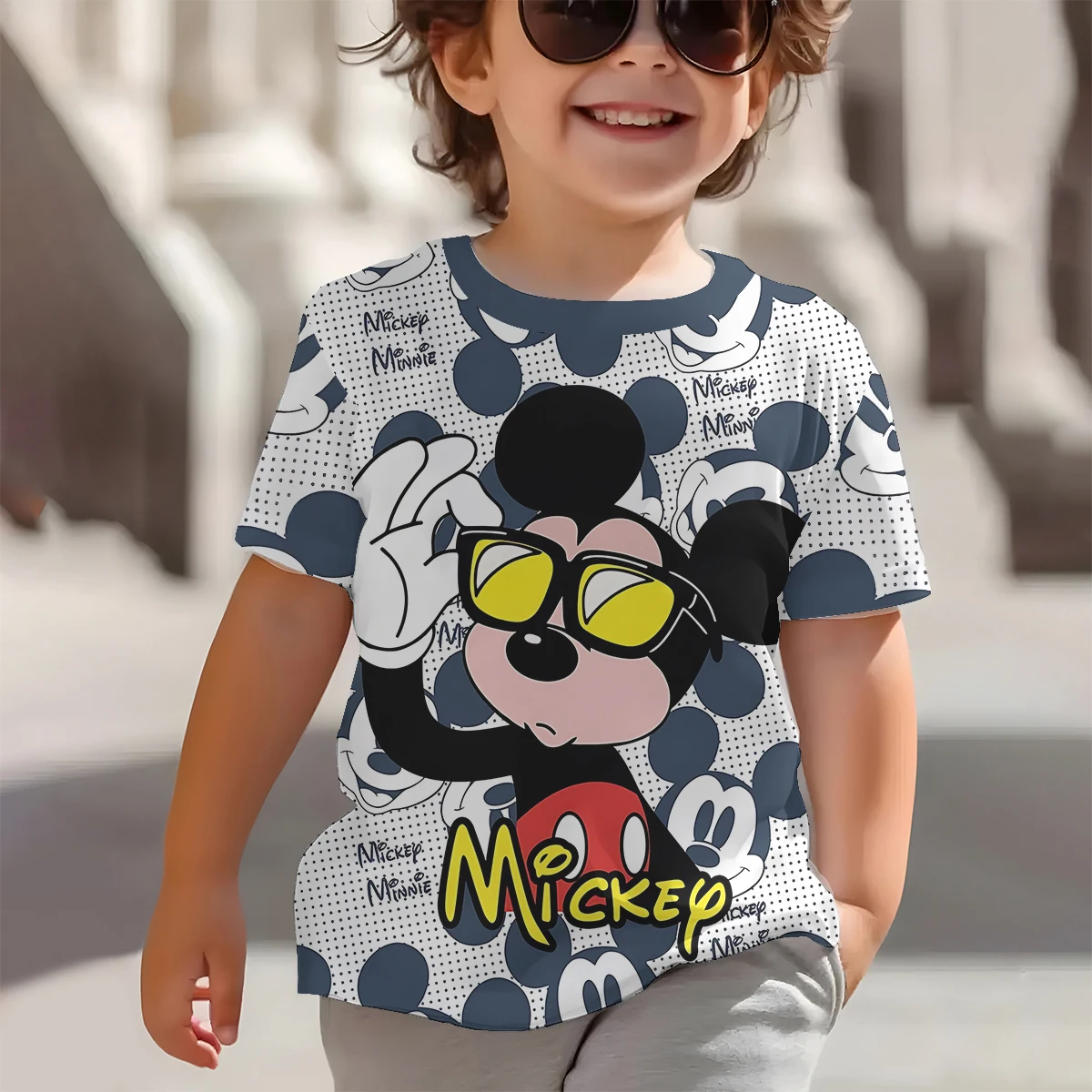 Mickeys Minnies Print Baby Clothing 5 to 14 Years Male Outdoor Clothes for Children Boy Girl Child T-Shirt Top Shirts