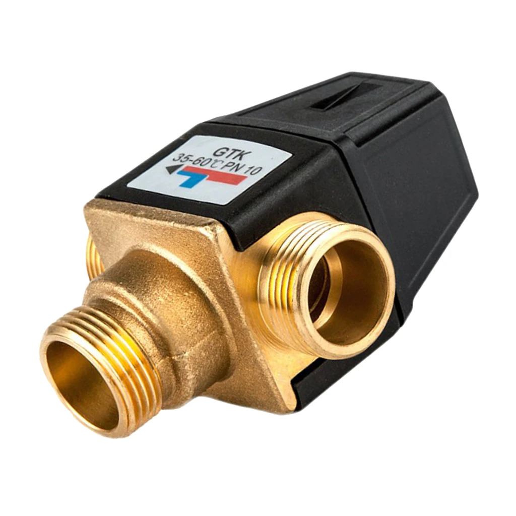 

Thermostatic Shower Mixer Brass Chrome Plated Water Mixing Valve Safe Temperature Control for Residential Heating