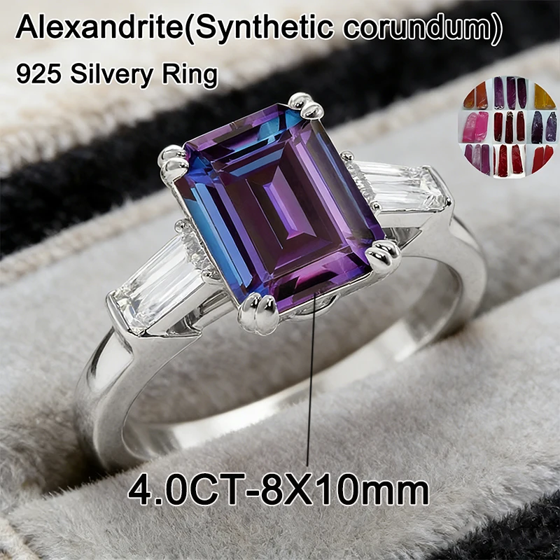 925 Sterling Silver Amethyst Eternal Ring for Women Natural Crystal Luxury Gift Wedding Anniversary All Year Round
