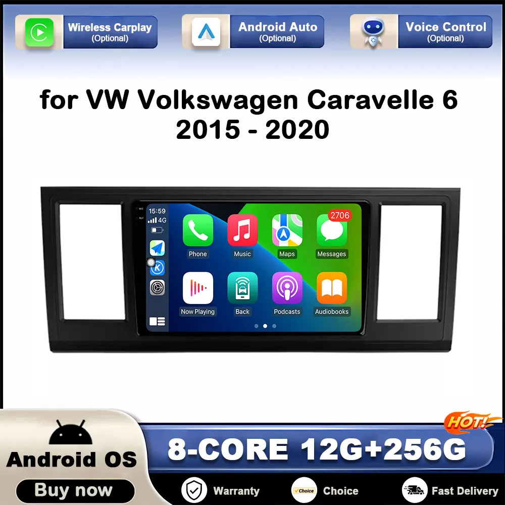 

9 inch for VW Volkswagen Caravelle 6 2015 2016 - 2020 Car Video Multimedia Player Android OS System 2.5D Touch Screen BT WiFi 4G