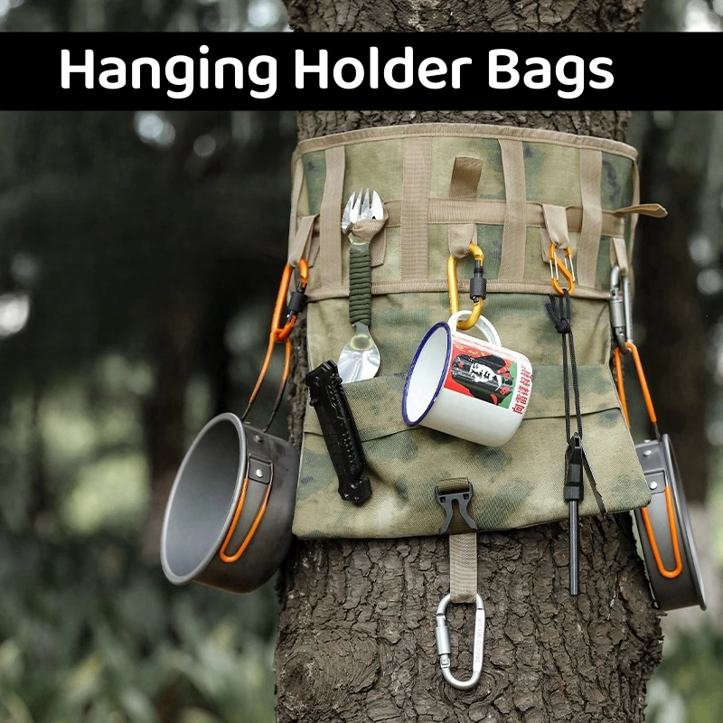 

Outdoor Picnic Tableware Storage Bag Tool Storage Bag Camping Picnic Cookware Hanging Pocket Storage Bag Hanging Holder Bags New