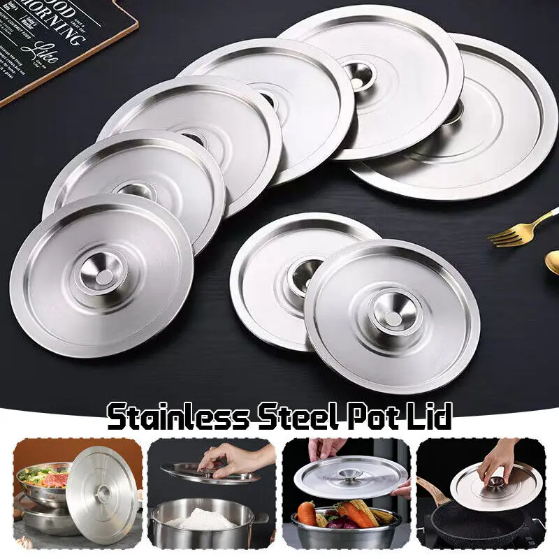 

Stainless Steel Lid Frypan Pot Frying Pan Cookware Splatter Protection Cover Waterbottle Frying Pan Cast Iron Skillet New