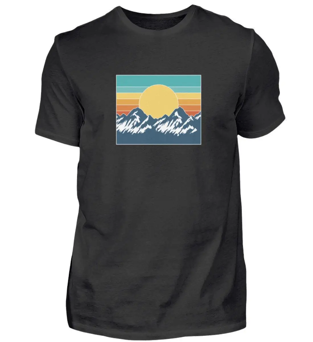 Mountains Sunset Vintage T shirt Mens Retro Nature Man Oldschool Hiking Raisen