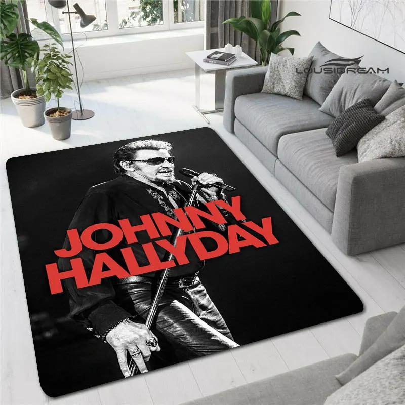 French rock star Johnny Hallyday print carpet game room living room bedroom non-slip carpet photography props birthday gift