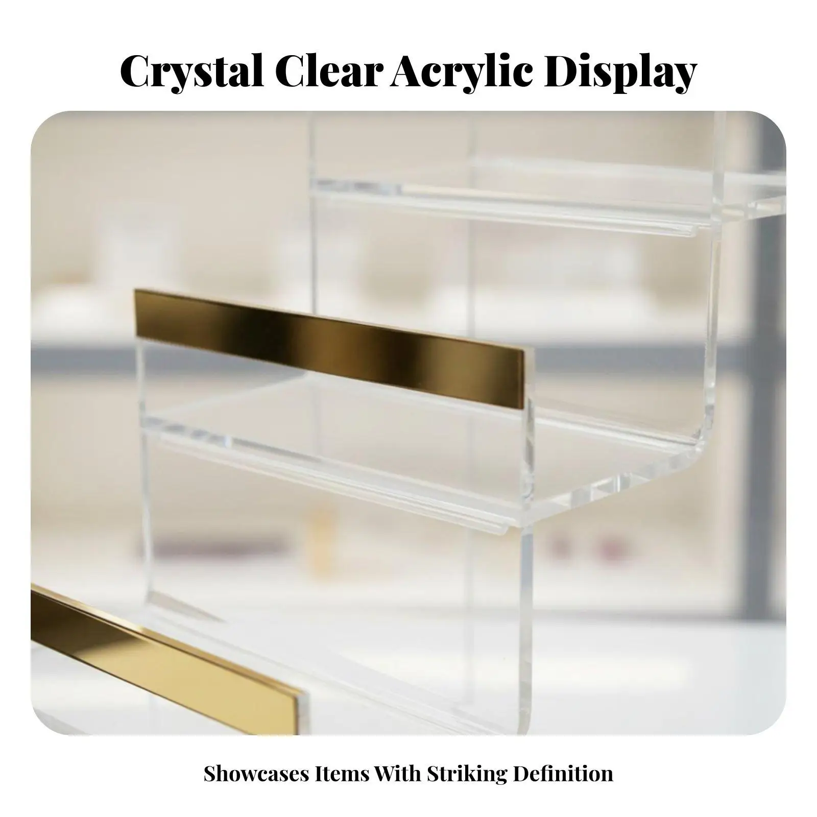 Acrylic Organizer Stepped Wallet Display Storage Shelf Clear Jewelry Stand for Boutique and Retail Fixtures