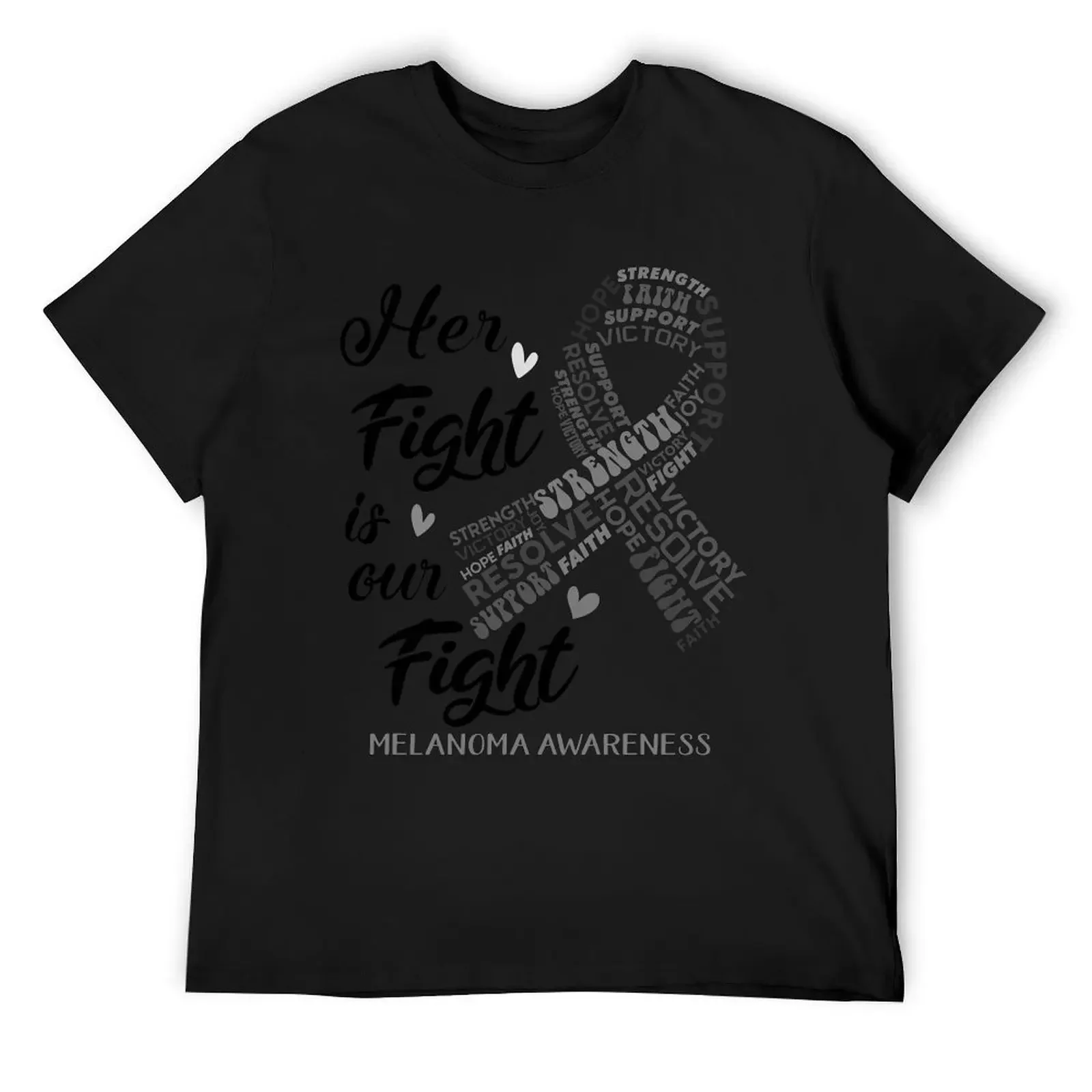 

Melanoma Warrior, Her Fight is our Fight Melanoma Awareness T-Shirt summer clothes vintage clothes workout shirts for men