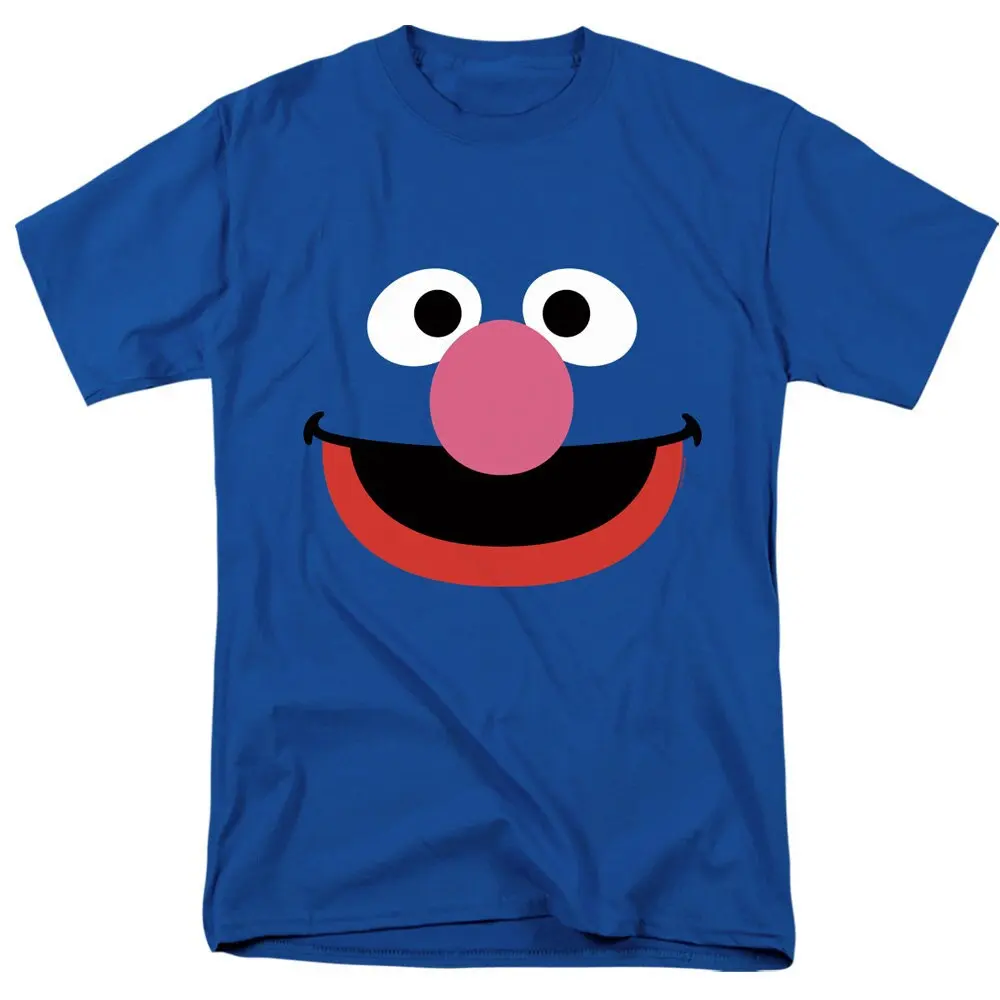 Camiseta unisex de algodón para hombre adulto con diseño de Cara de Grover de Sesame Street, producto nuevo de primavera/verano