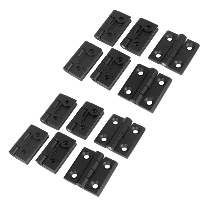 12 X Black Aluminum Furniture Cabinet Door Hinge 50Mm X 50Mm