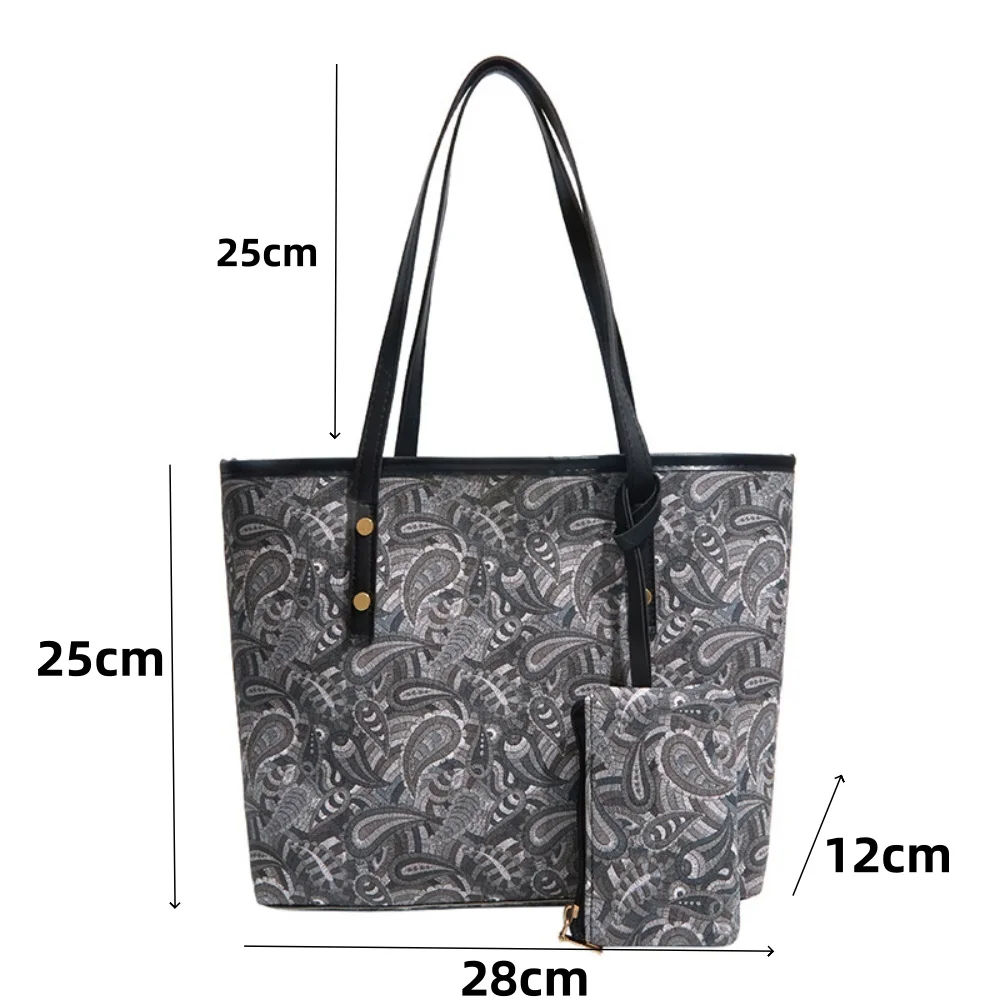 2-teiliges Damen-Set: Große Kapazität Tragetasche und Geldbörse im Koreanischen Stil, Vielseitige Unterarm-Handtaschen für Arbeit und Tägliches Pendeln – Detail 13