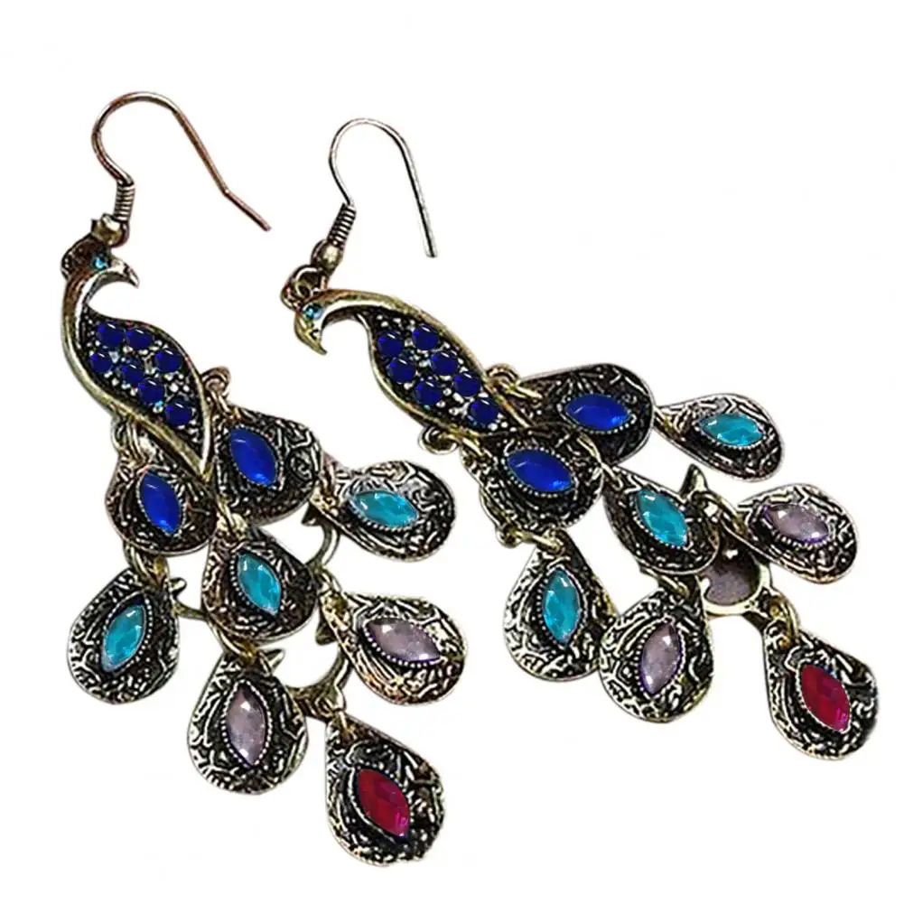 for Party Jewelry Hook Earrings Dangle Party Earrings Vintage for Bohemian Style Peacock for Party