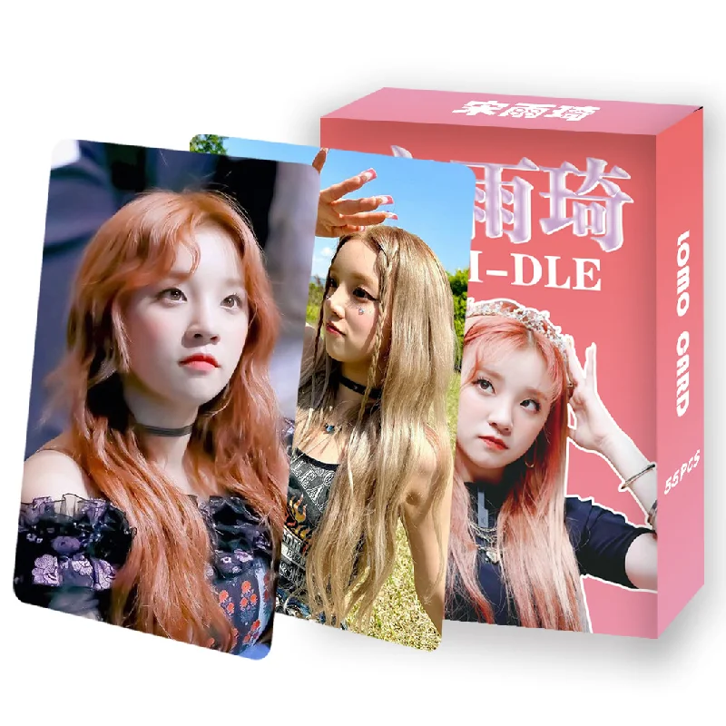 Cartões KPOP G I-DLE Lomo, Alta Qualidade, HD Duplo Lado Impresso Cartão Fotográfico, SONG YUQI Fãs Coleção, Presente, 55Pcs, Conjunto