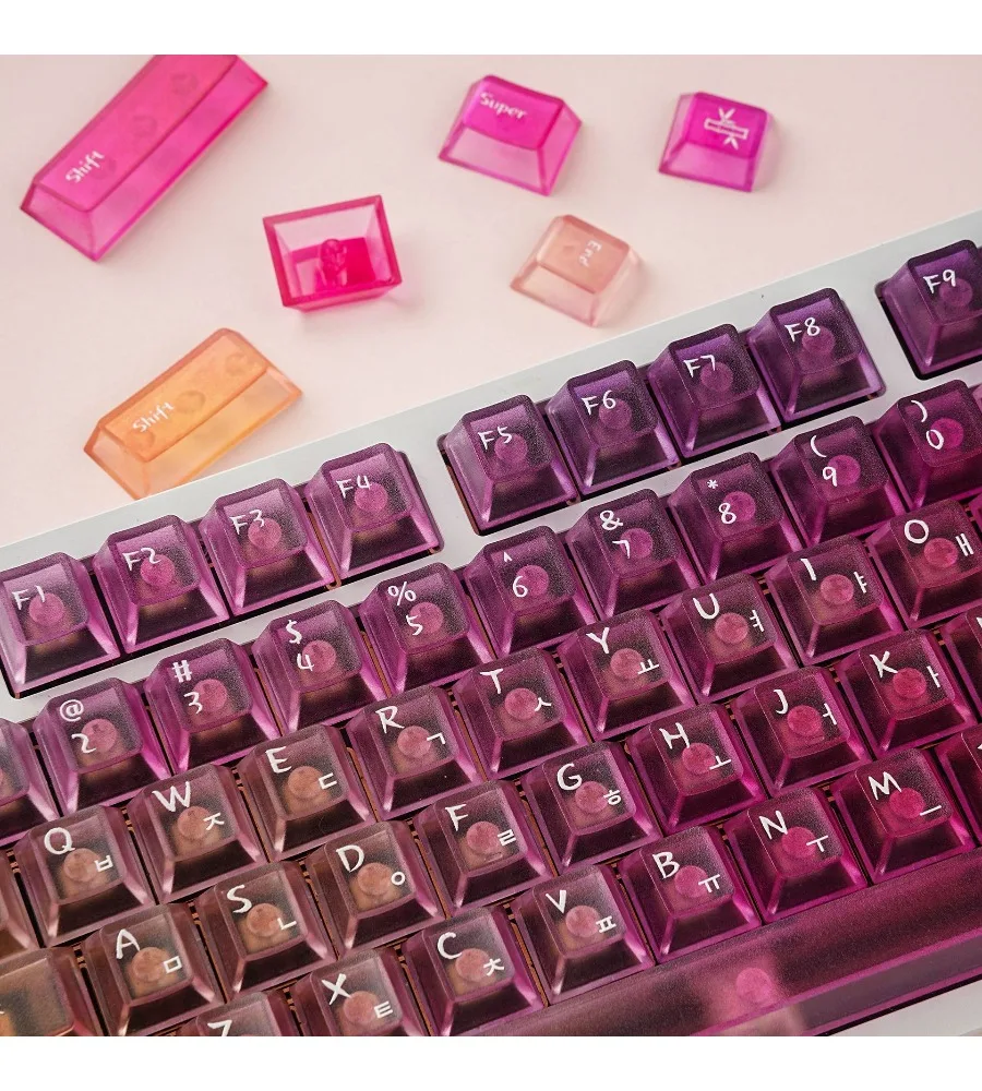 Keycaps for Mechanical Keyboard Wooting Rouge Korean Keycaps Transparent PC Original Full Set