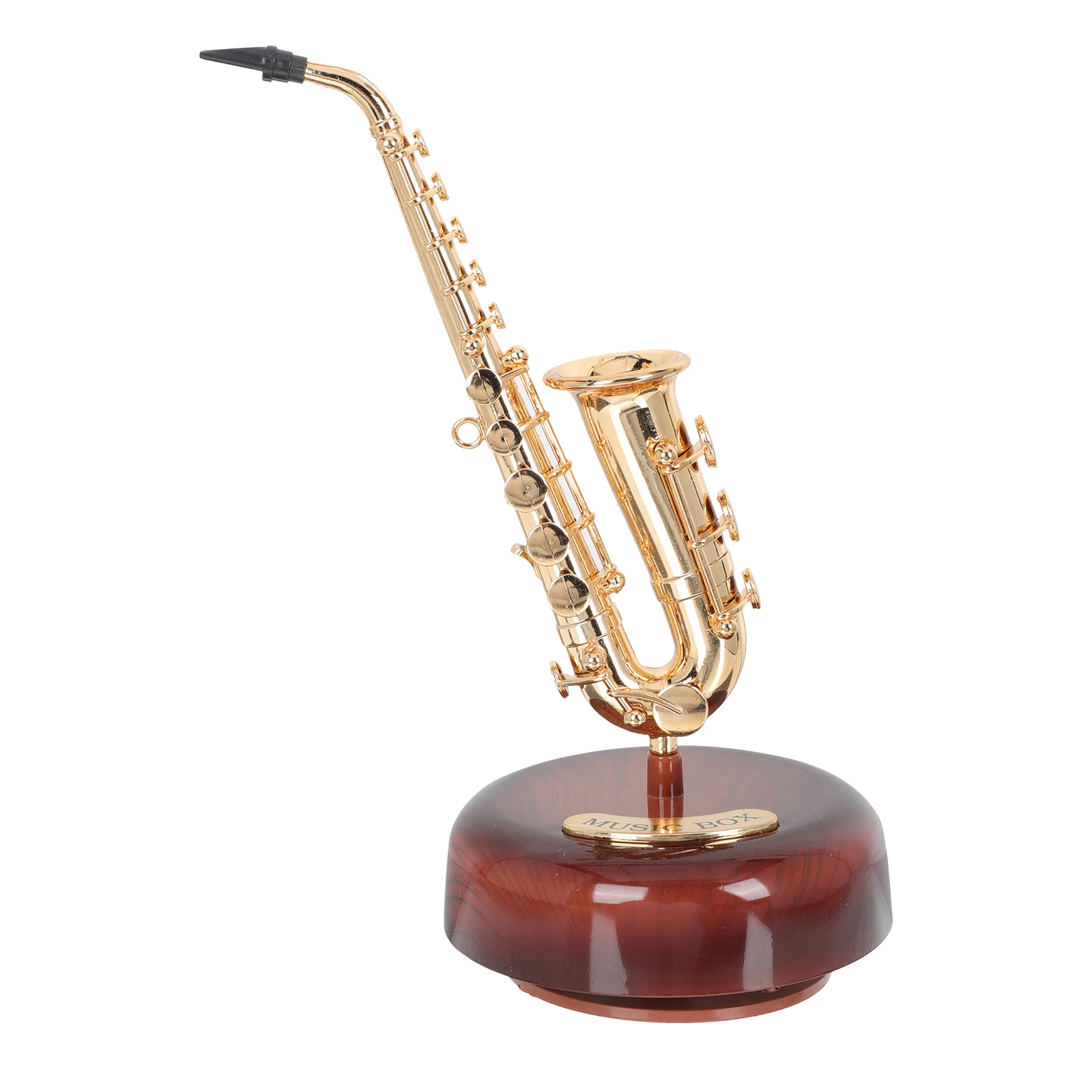 Saxophone Music Box Instrument Decor Delicate Adornment Instruments Sculpture Gift for Housewarming Plastic Desk Office Toys