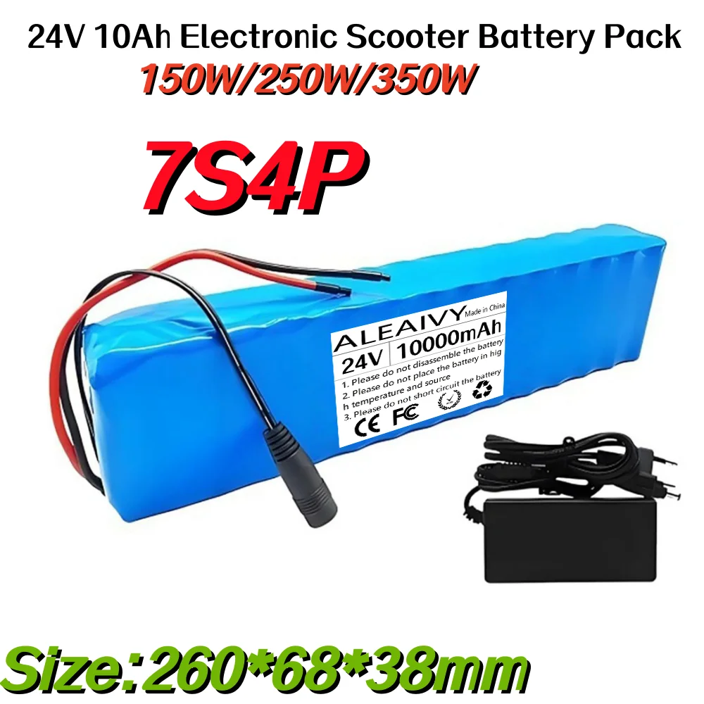 

24V 10Ah 7S4P Li-ion Battery Pack 29.4V 10000mAh with Balanced BMS for Bicycle Scooter Power High Performance Power.