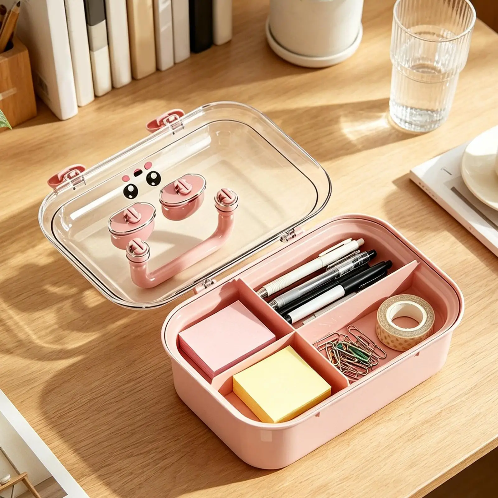 Portable Dustproof Hair Accessories Organizer Box Multi-layer Section Storage Container for Women Girls Travel Vanity Desk