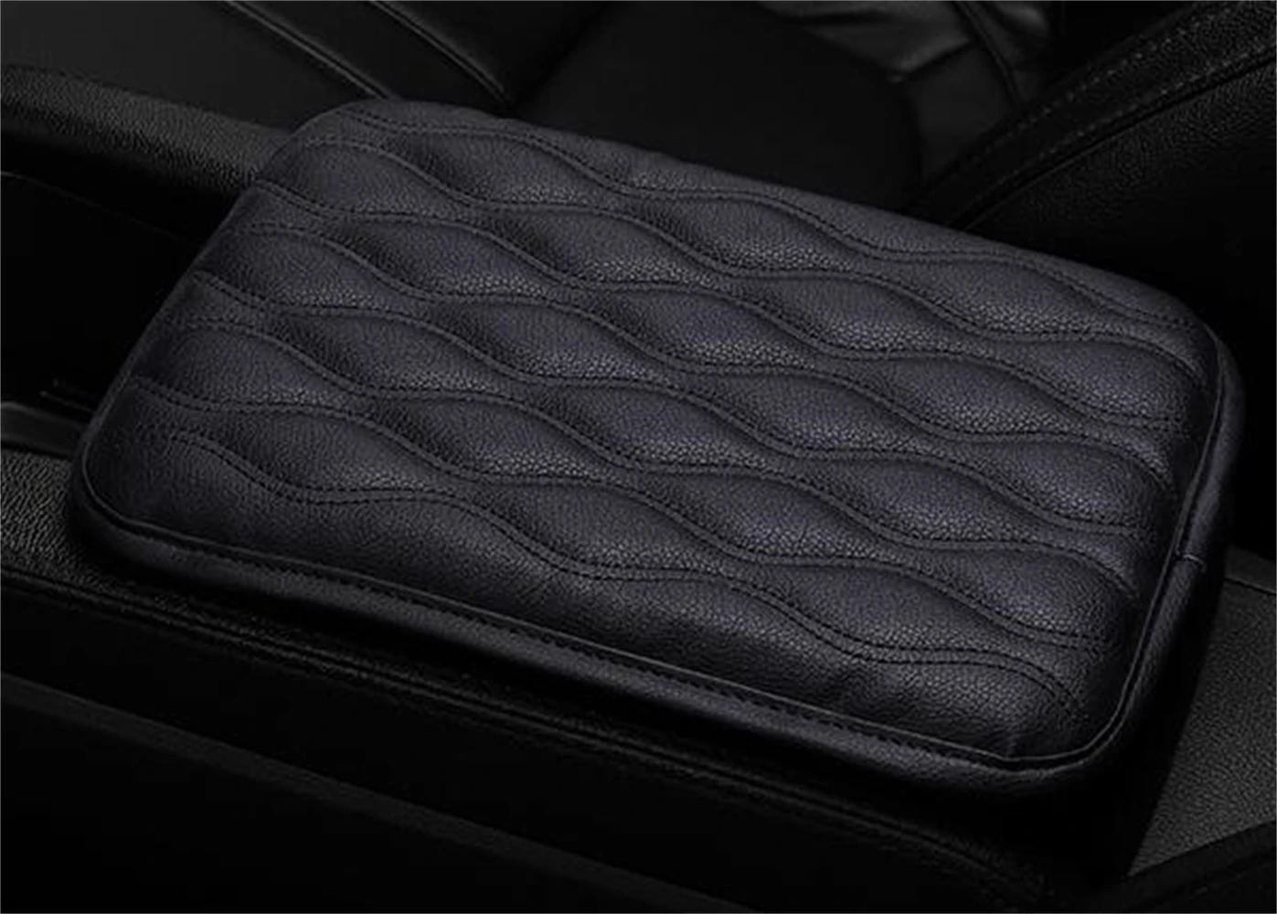 

Car Leather Armrest Pad Covers Universal Center Console Auto Seat Armrests Box Pads Black Armrest Storage Protection Cushion