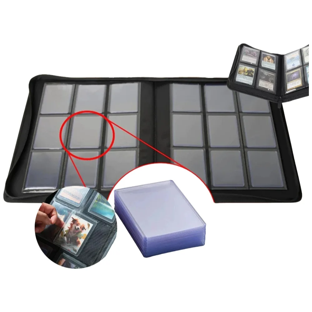 9-Taschen-Kartenordner mit 360er Kapazität, 4-Taschen-Kartenordner mit 160er Kapazität, Reißverschluss-Kartenalbum, langlebiger Kartenordner mit seitlicher Kartenladung, für TCG-, Sport- und