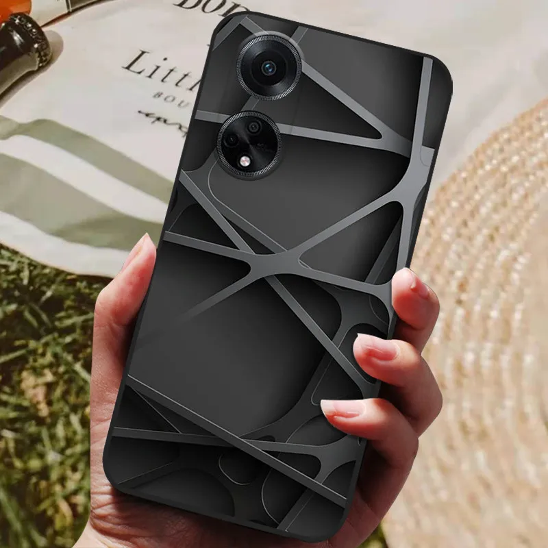 For Oppo A98 5G Case A 98 Black Silicone Painted Soft Black Cover for Oppo A98 2023 Funda OPPOA98 CPH2529 Coque Protective TPU