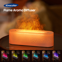 KINSCOTER RGB Flame Aroma Diffuser Air Humidifier Ultrasonic Cool Mist Maker Fogger LED Essential Oil Fire LED Lamp Difusor Gift