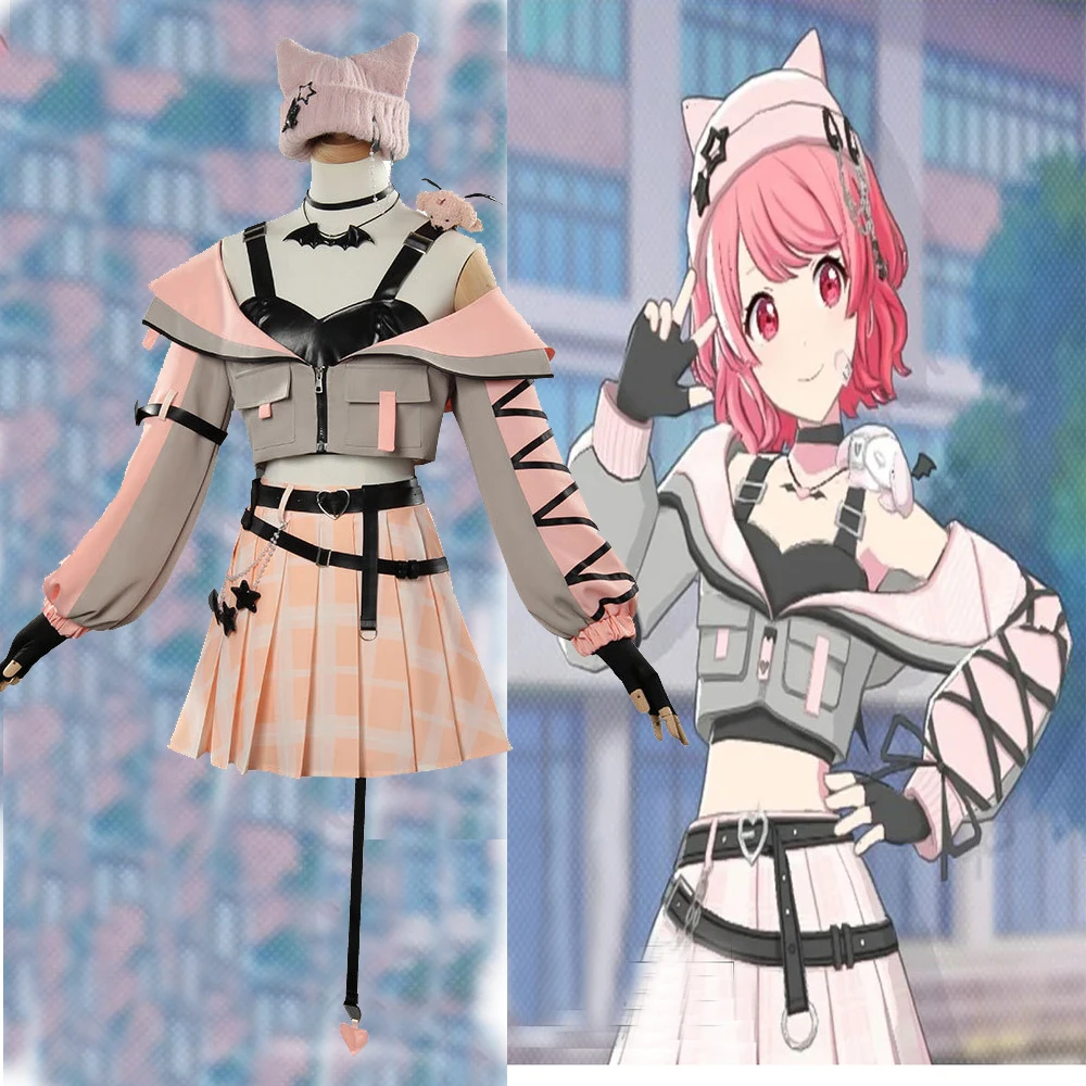 

Anime PJSK Cosplay Costume Hanasato Minori Momoi Airi Hinomori Shizuku Little Devil Universal Uniform Dress Girl Disguise Set