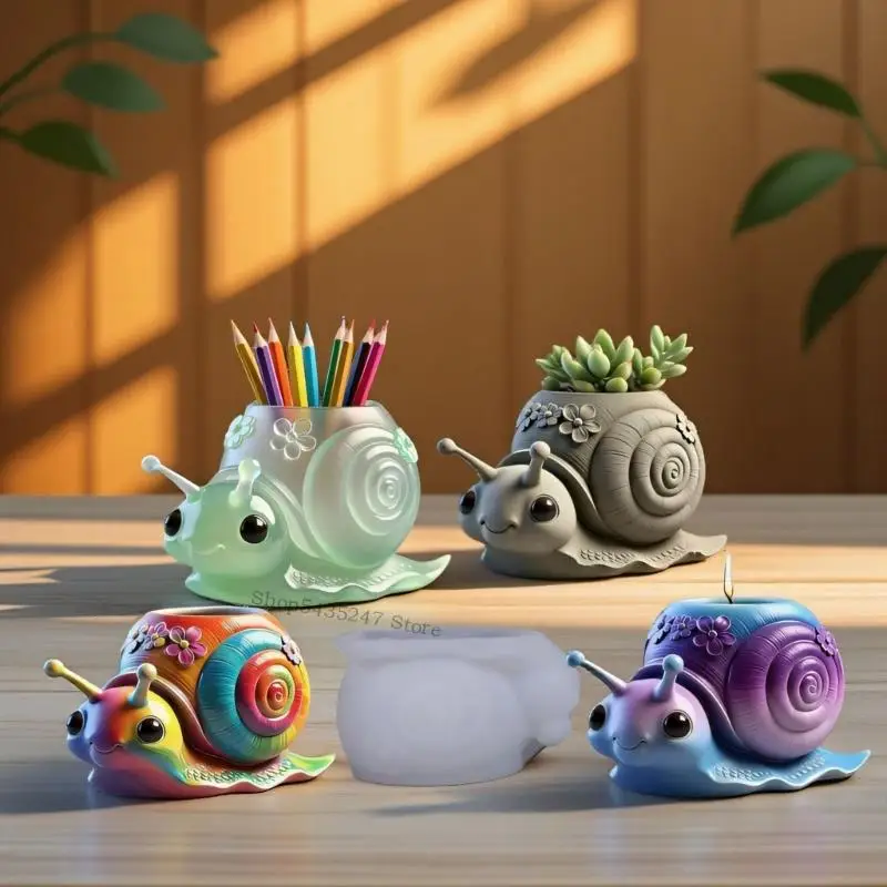 

Unique Snail Design Silicone Craft Mold For Handmade Resin Pen Holder Plant Pots And Unique Gift Creations
