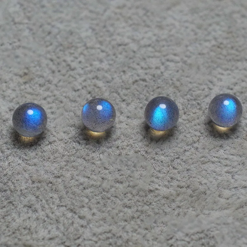 Single Crystal Beads Round Balls Natural Crystal Moonstone 4mm 5mm 6mm 7mm 8mm Colored Flash light