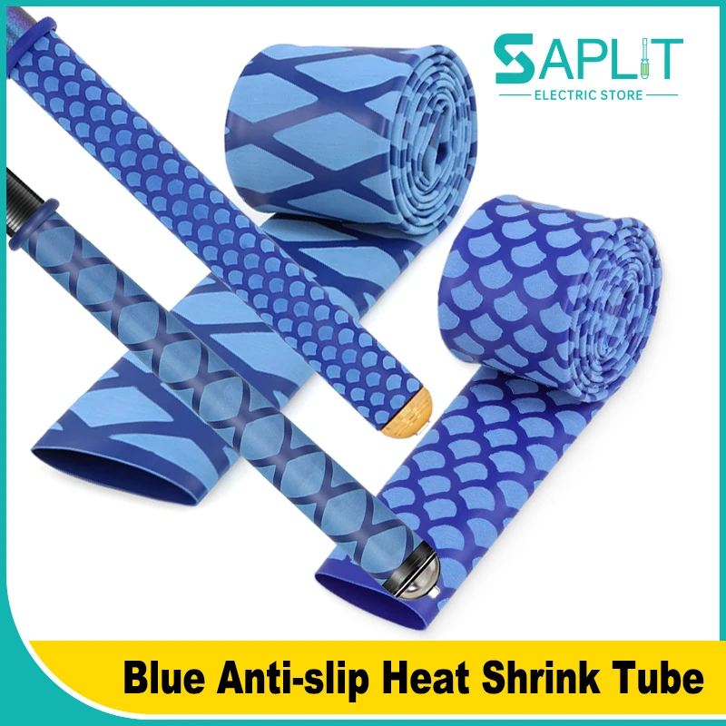 1m Blue Non slip Heat Shrink Tube for Fishing Rod DIY Anti-slip Racket Grip Waterproof  Sleeve15 18 20 22 25 28 30 35 40 45 50mm