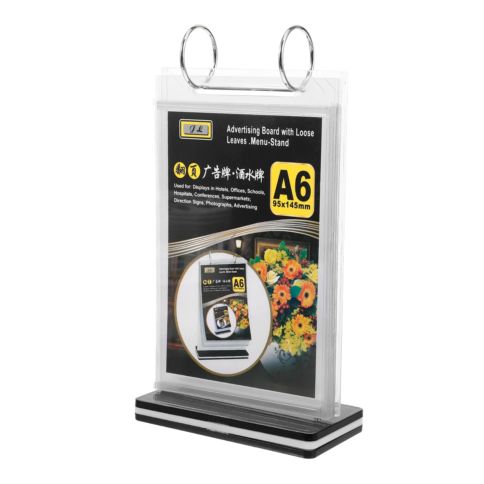 Vertical Advertising Table Card and Sign Display Stand Menu Holder Desktop with Base Flyer