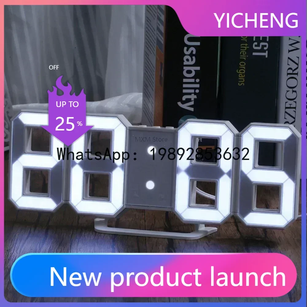 

LYY LED Digital Clock Wall Decoration Glow Night Mode Decoration for Bedroom Adjustable Electronic Watch Room Decor Aesthetics