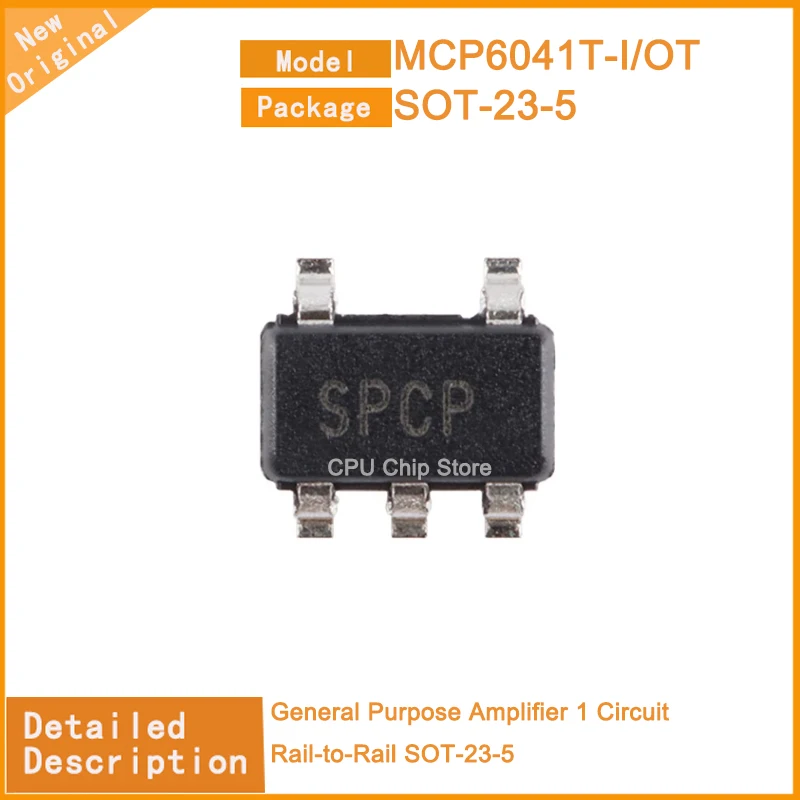 10Pcs/Lot  New Original  MCP6041T-I/OT  MCP6031T-E/OT   General Purpose Amplifier 1 Circuit Rail-to-Rail SOT-23-5