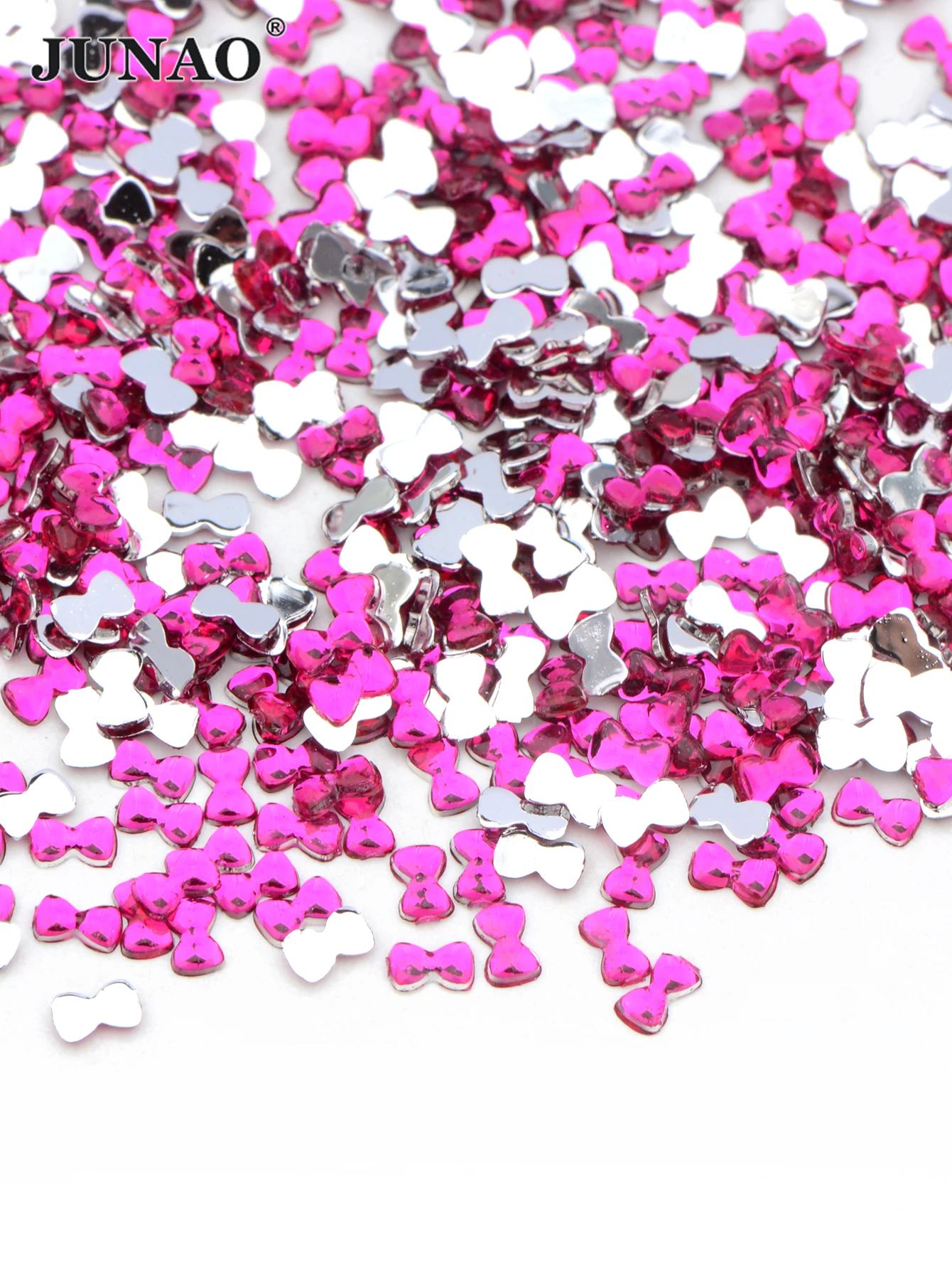 JUNAO 2000Pcs 3mm Crystal AB Nail Rhinestones Flatback Acrylic Bow Stones Glue On Crystal Strass for DIY Nail Face Crafts