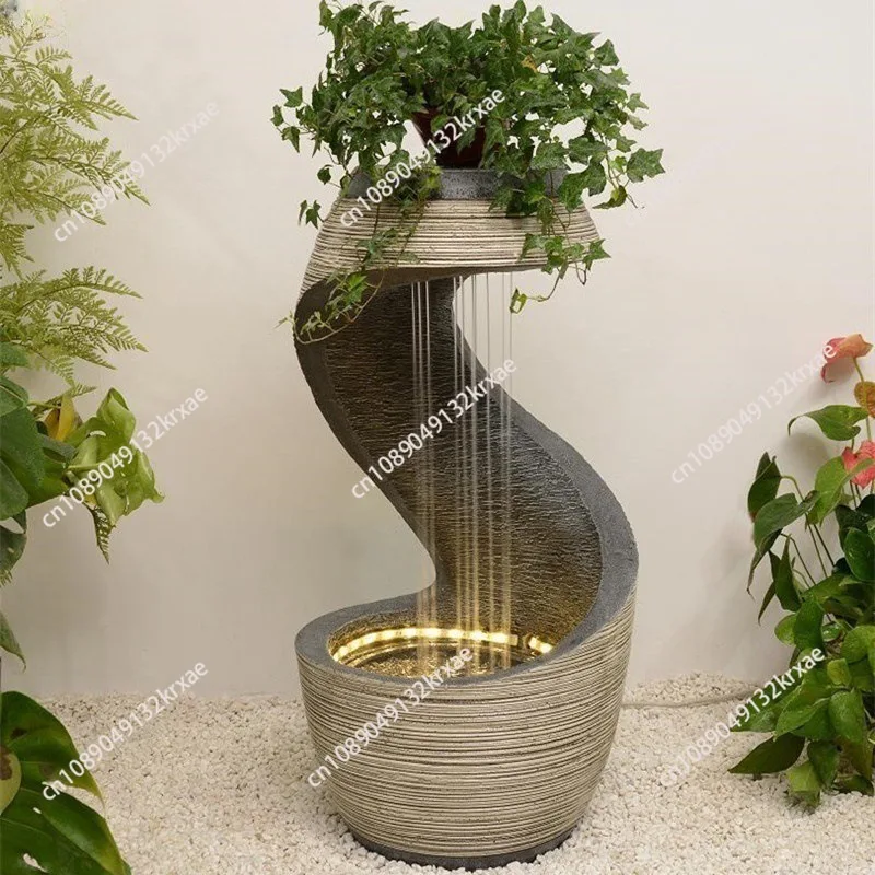 Simple flowing water ornament, living room rockery fountain, garden ornament, circulating water floor ornament