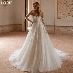 LORIE A-line 3D Flowers Appliques vestidos de novia Wedding Dress Sweetheart Bridal Gowns Backless Wedding Gown Customized 2025