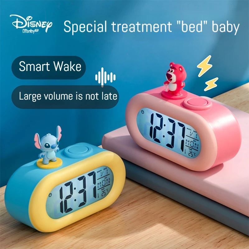 Disney Children's Smart Electronic Alarm Clock Silent Clock Doll Desktop Multi functional Student specific Alarm Clock LCD