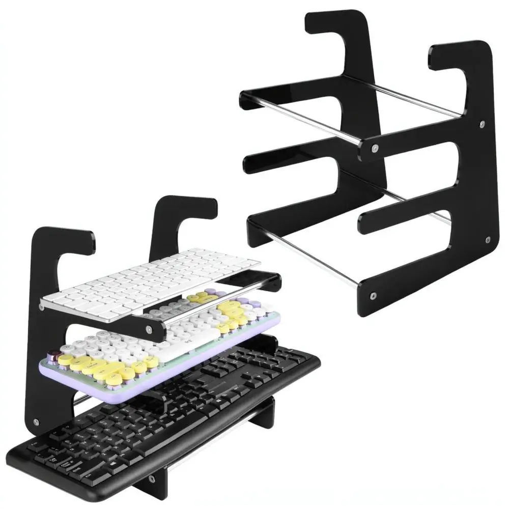 Transparent Acrylic Storage Shelf For Mechanical Keyboard Display Desk Organizer Rack Office Workspace Accessories