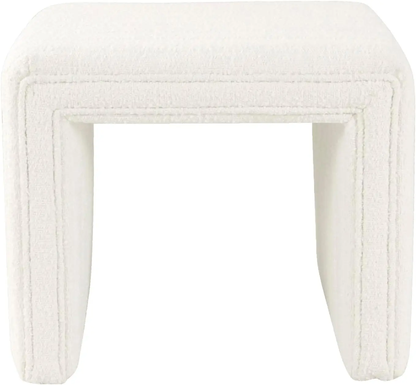 

NEW Modern Channel Tufted Ottoman Home Décor|Ottoman for Living Room & Bedroom - Cream Boucle