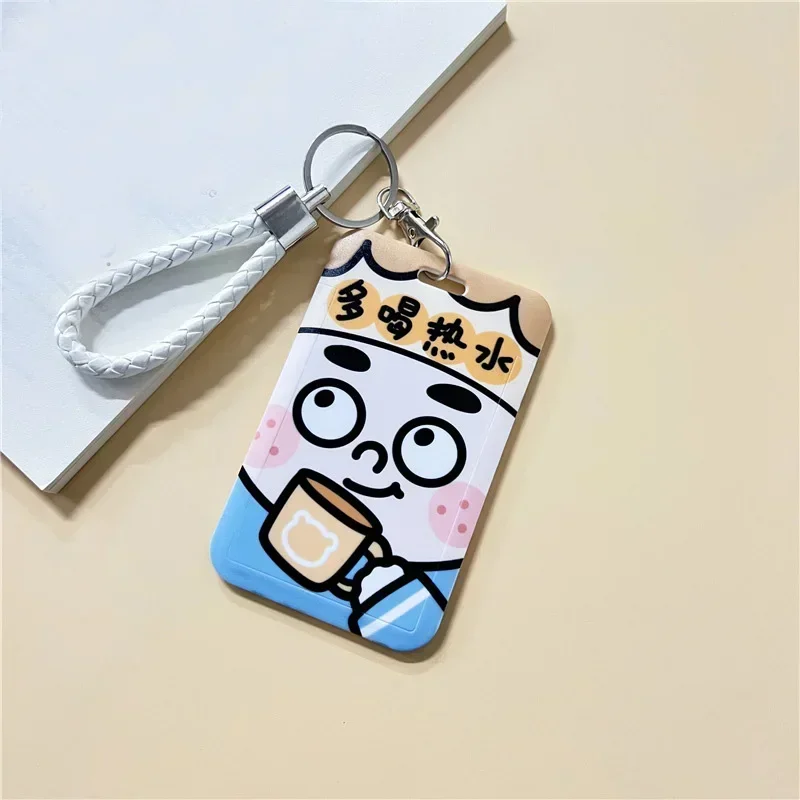 1Pc Einfarbig Student Bus ID Karte Schutzhülle Schlüsselring Schule Zugang Tür Karte Kreditkarte Halter Tasche Set schlüssel Kette