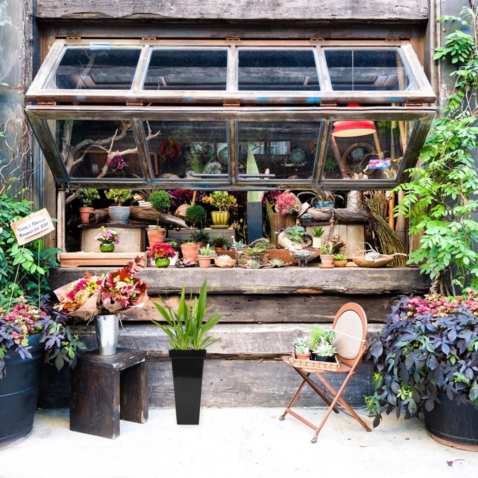 1 قطعة تصميم دلو الزهور البلاستيكية للمنزل مكتب شرفة ديكور الأزهار ترتيب الحاويات حديقة أدوات النبات #1