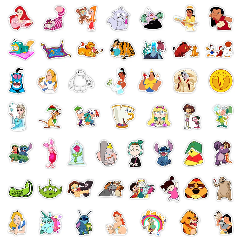 10/30/50pcs Disney Mix Cartoon Anime Stickers Graffiti Decals Laptop Phone Guitar Luggage Skateboard Waterproof Sticker Kid Toy