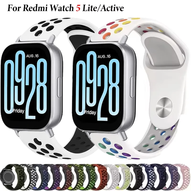 22 مللي متر 20 مللي متر سيليكون حزام ل Redmi ساعة 5 نشط/لايت الرياضة سوار مريح الفرقة لهواوي ساعة GT4-5 GT5 برو 46 مللي متر حزام